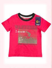 Red Printed Round Neck Pure Cotton T-Shirt For boys – Soft, Sweet & Stylish