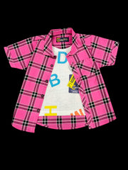 Pink and Black Lining Double Shirt