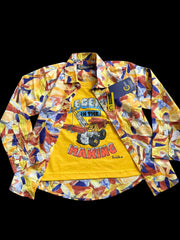 Yellow Colorful Double Shirt for Boys