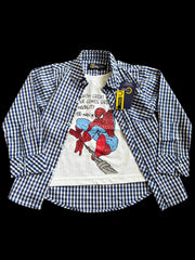 Spider-Man Black & White Double-Layered Shirt for Boys