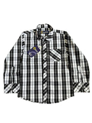 Boys' Black & White Checked Casual Shirt