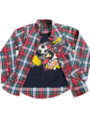 Mickey Mouse Red Checked Double Shirts for Boys
