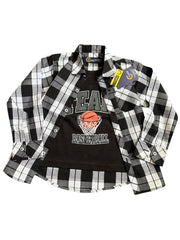 Boys' Black & White Double Layer Shirt