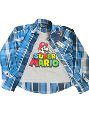 Super Mario Blue Double Shirt Set