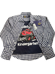 Black & White Double Layer Shirt for Boys