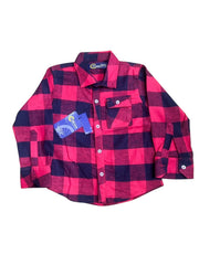 Falalen Magenta Check Shirt for Boys