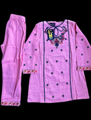 China Khadar Pink Trouser & Shirt Set