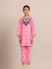 Chic & Comfy – Pink China Khadar Trouser & Shirt Set