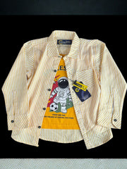 Classic Off-White Check Twill double Shirt for Boys