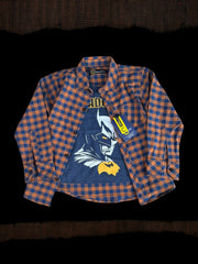 Blue Batman Check Twill Shirt for Boys