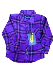 Purple Checked Casual Shirt for Boys