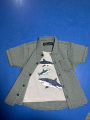 Black & White Double Shirt Set for Boys 