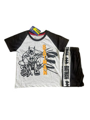 Batman Black and White Boys Shorts & Shirt – Heroic Style, Ultimate Comfort