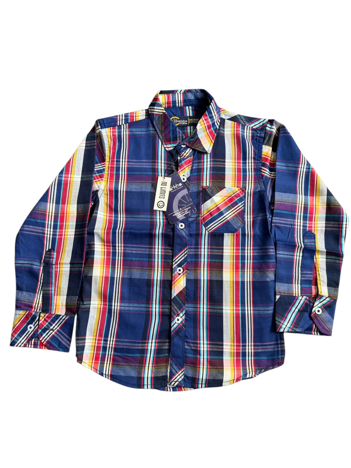 Blue Checked Casual Shirt for Boys