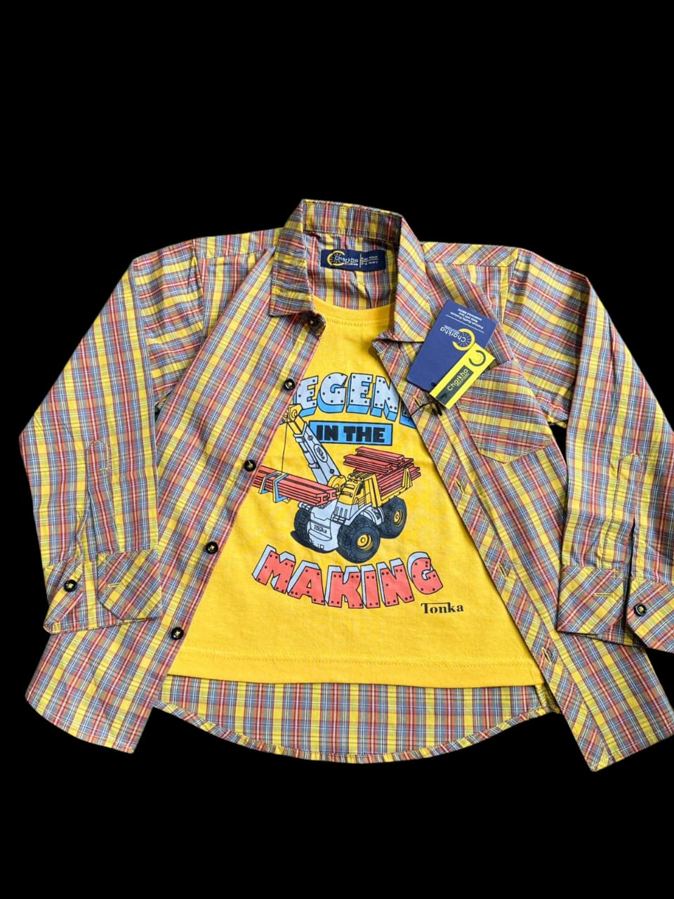 Bright &amp; Bold: Yellow and Pink Double Shirts for Boys