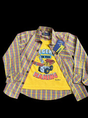 Bright &amp; Bold: Yellow and Pink Double Shirts for Boys