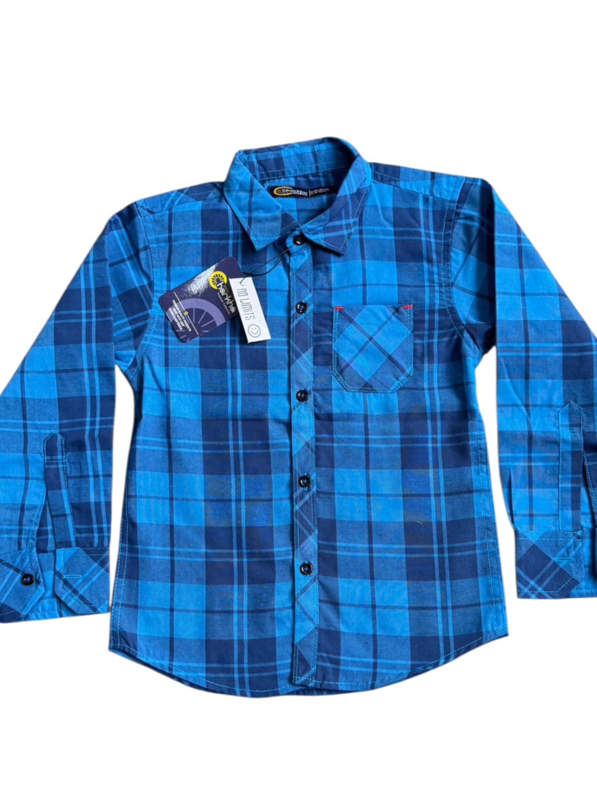 Blue Checked Casual Shirt for Boys