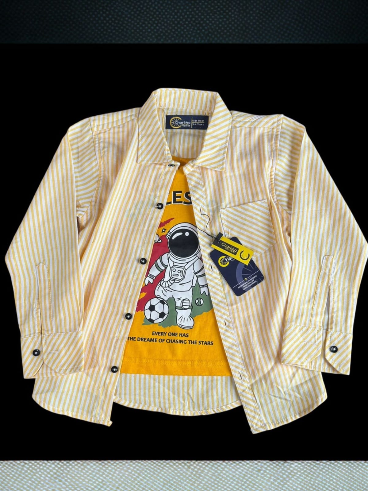 Classic Off-White Check Twill  double Shirt for Boys