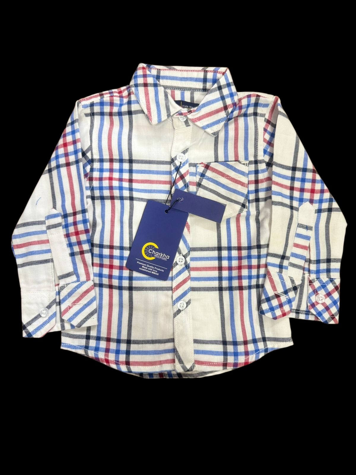 Off-White Checked Casual Shirt for Boys