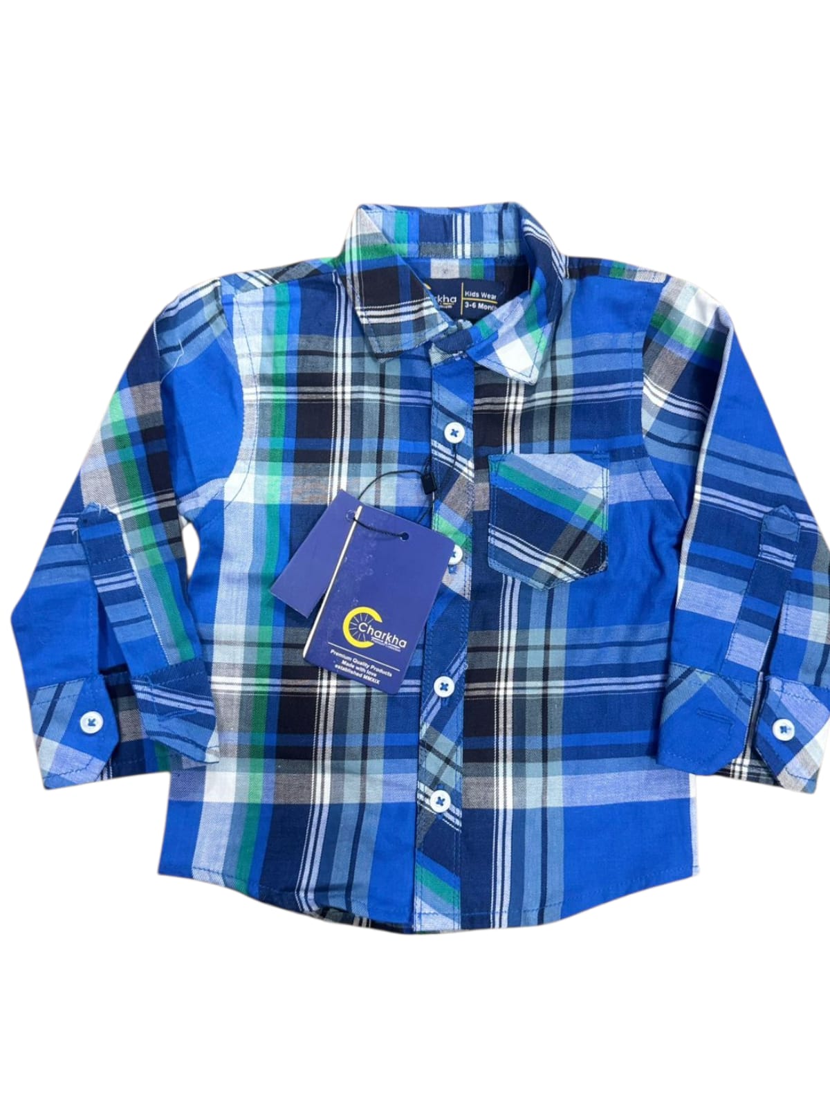 Blue Checked Casual Shirt for Boys