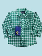 Boys’ Green & White Checked Casual Shirt