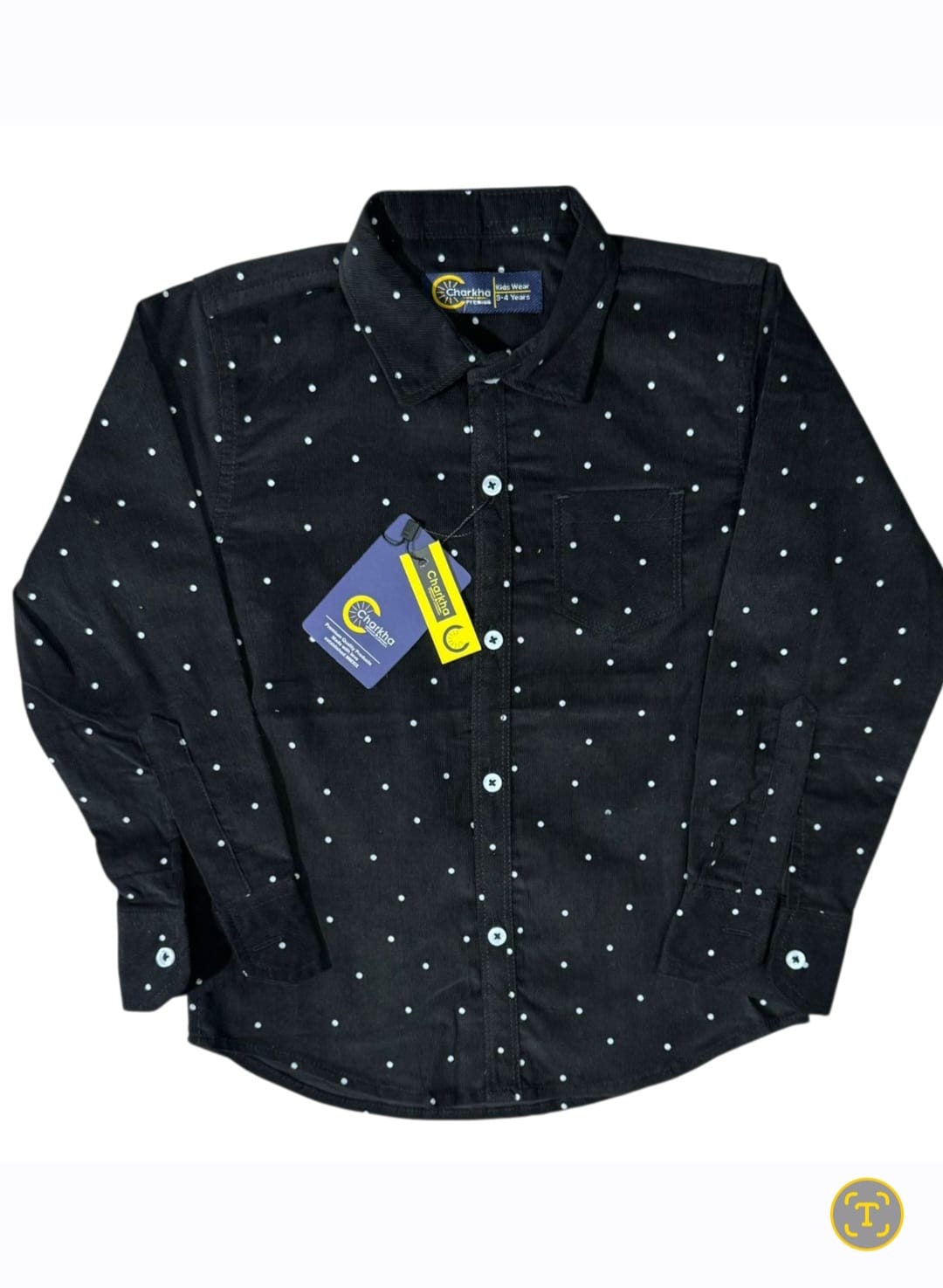 Black Dot Delight — Winter Cotrie Casual Shirt for Boys
