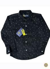 Black Dot Delight — Winter Cotrie Casual Shirt for Boys