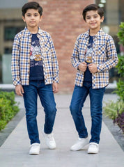 Tom and Jerry Double checked shiirt